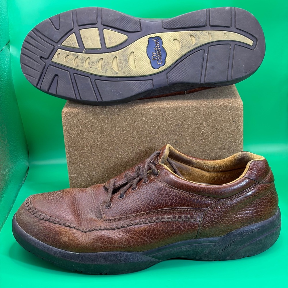 Dr. Comfort Stallion Walking Shoes Mens 10W Brown Leather Orthopedic Oxford 8020
